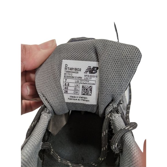 New Balance 481v2 Mens Black Gray Athletic Trail Running Shoes Size 7 mt481bo2 - Picture 7 of 9